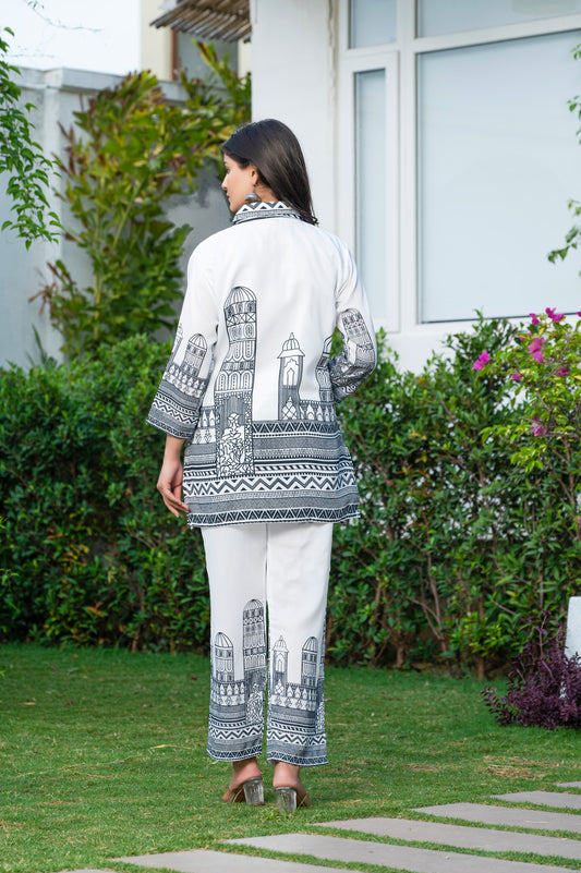 Digital Printed Premium Maslin Cord Set for Woman