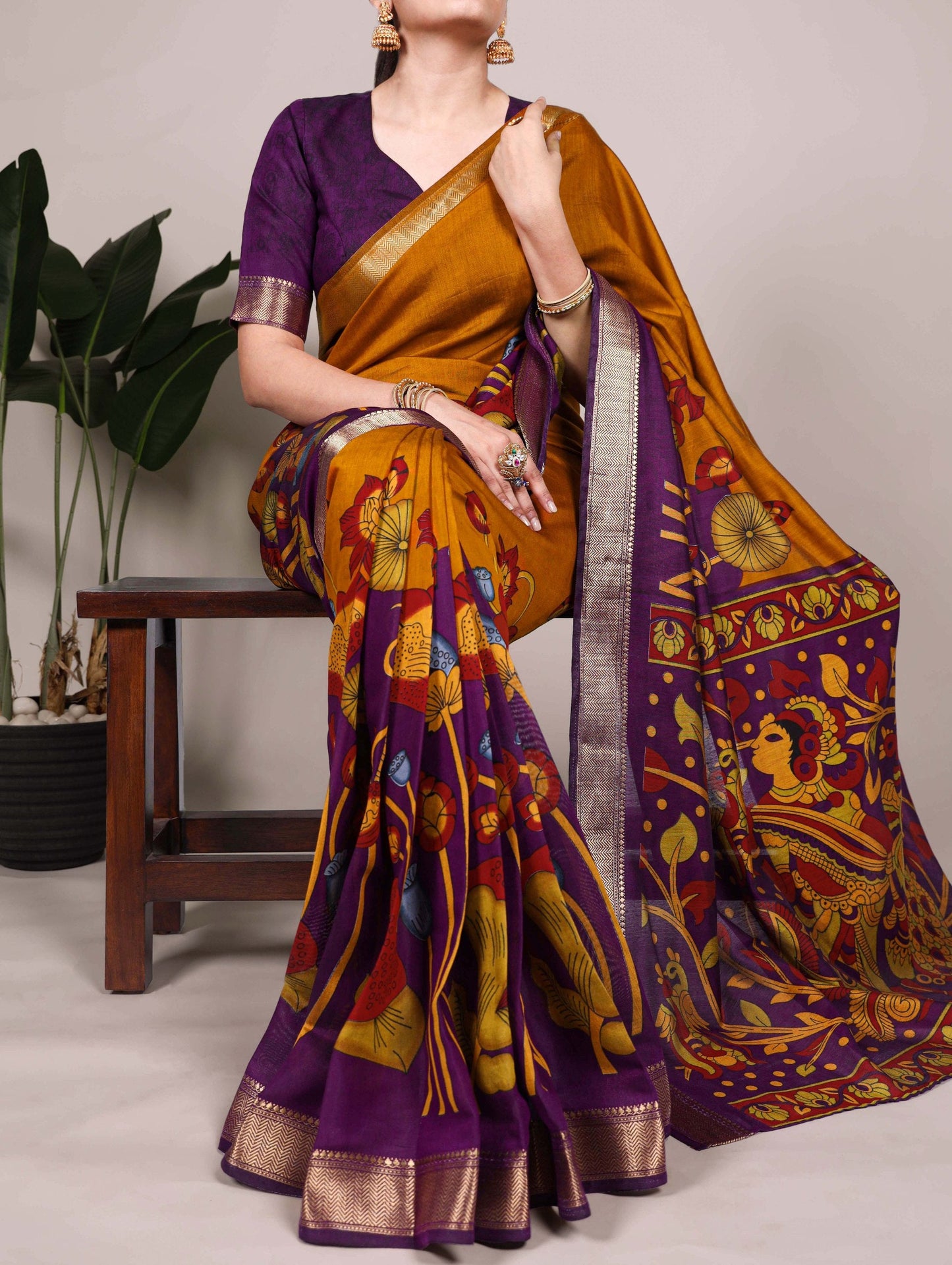 Chanderi Silk Saree For Women | Blooming Floral Design Soft Touch