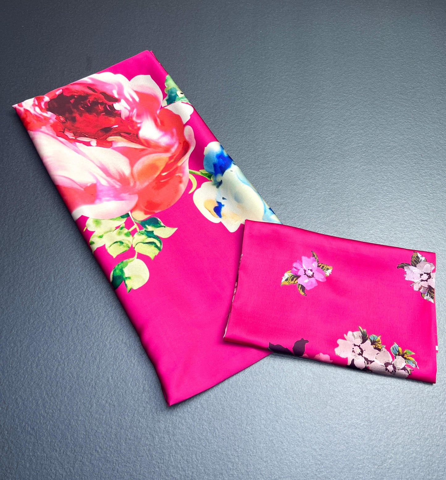 Firozi Floral Digital Printed  Original Japan Satin (Devsena satin)