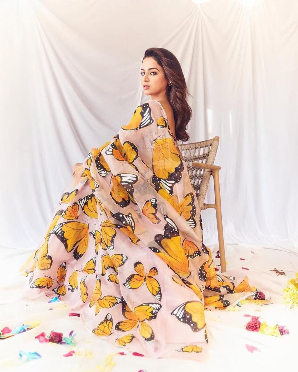 GOWN-Pure organza silk digital printed