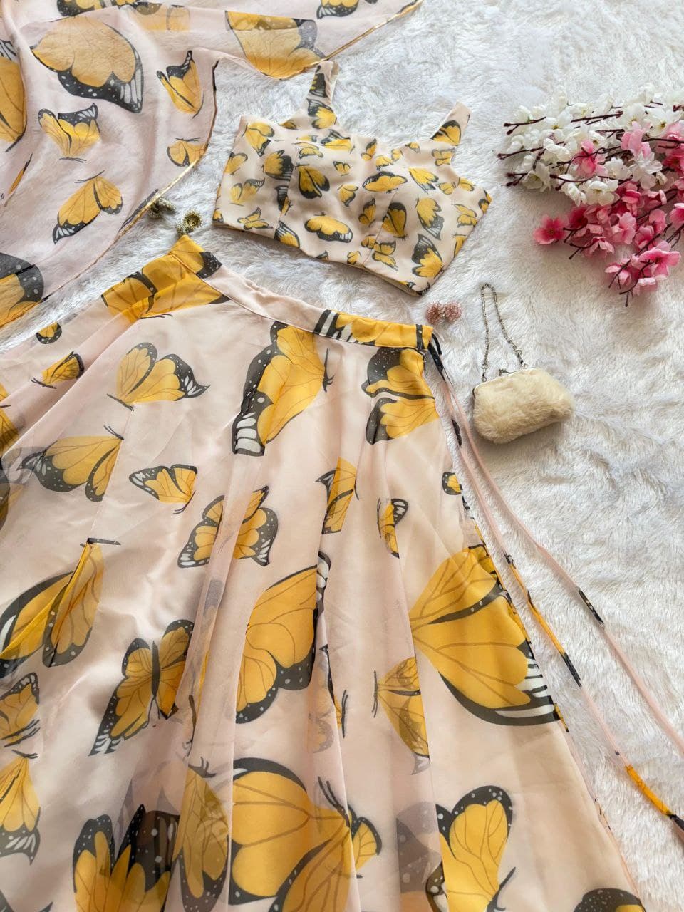 GOWN-Pure organza silk digital printed