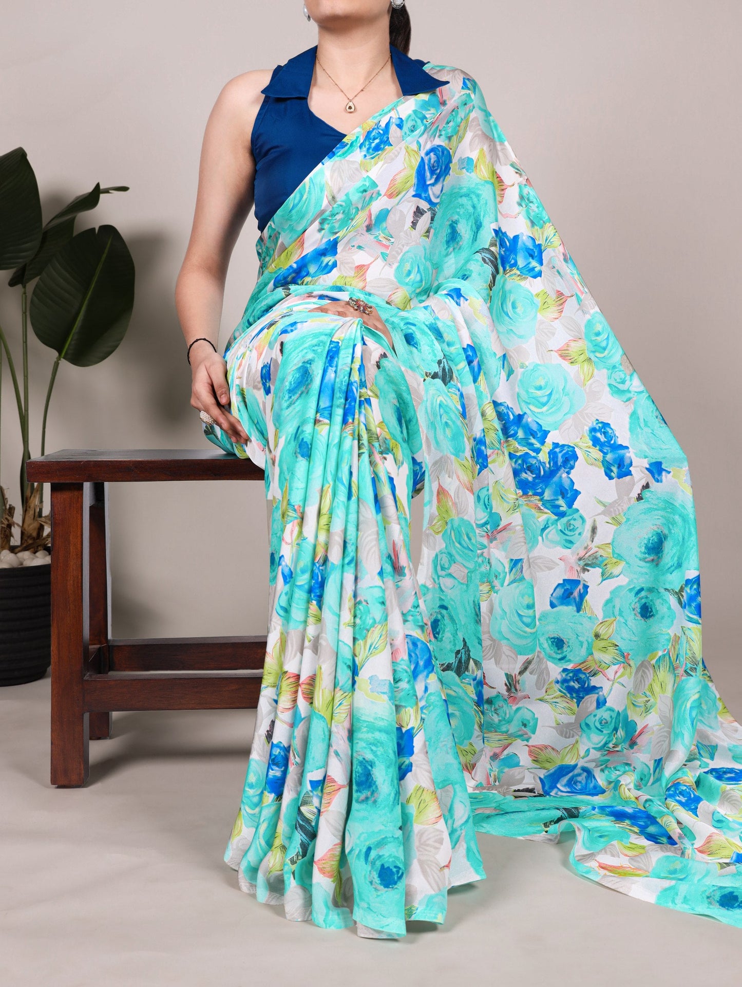 Blooming floral design Soft Touch Silk Saree
