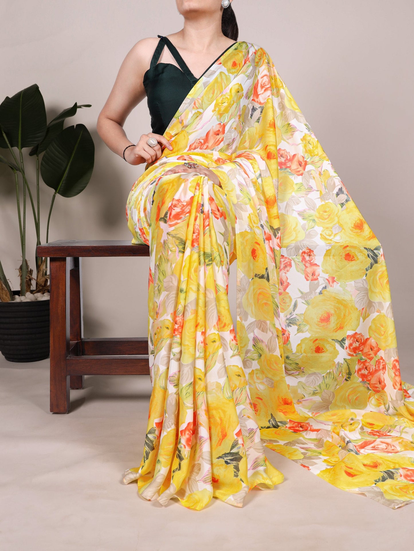 Blooming floral design Soft Touch Silk Saree